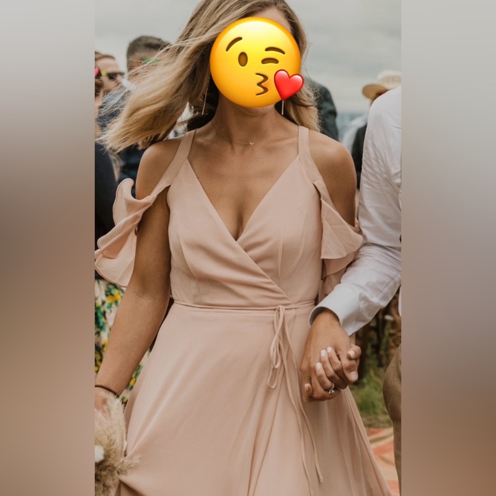 Lulus Easy Listening Dusty Rose Cold-Shoulder Wrap Maxi Dress